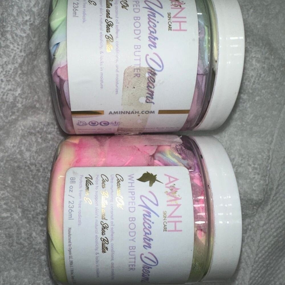 Aminnah Amnh Skincare Unicorn Dreams Whipped Body Butter Rainbow‎ Swirl